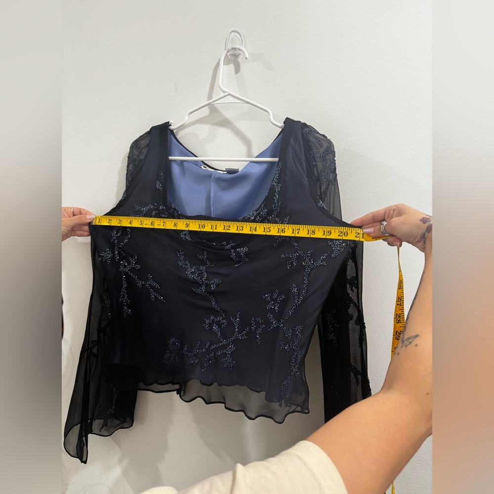 Scala Midnight Black and Sapphire Blue Blouse - Picture 8 of 8
